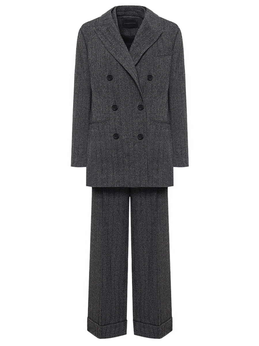 Костюм-тройка шерстяной LORENA ANTONIAZZI A2544GA29A/GI07A/PA30B_5044 1112 Серый 