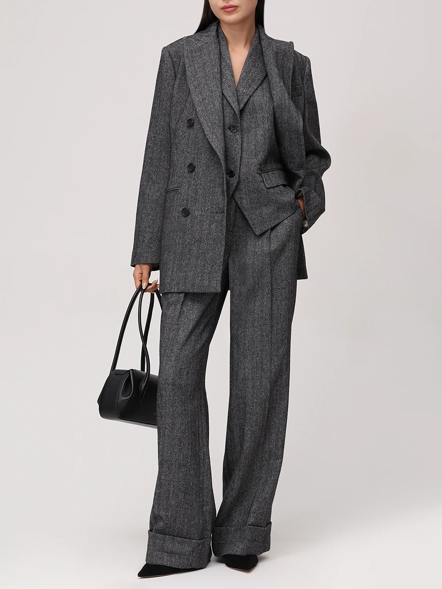 Костюм-тройка шерстяной LORENA ANTONIAZZI A2544GA29A/GI07A/PA30B_5044 1112 Серый  Фото 2