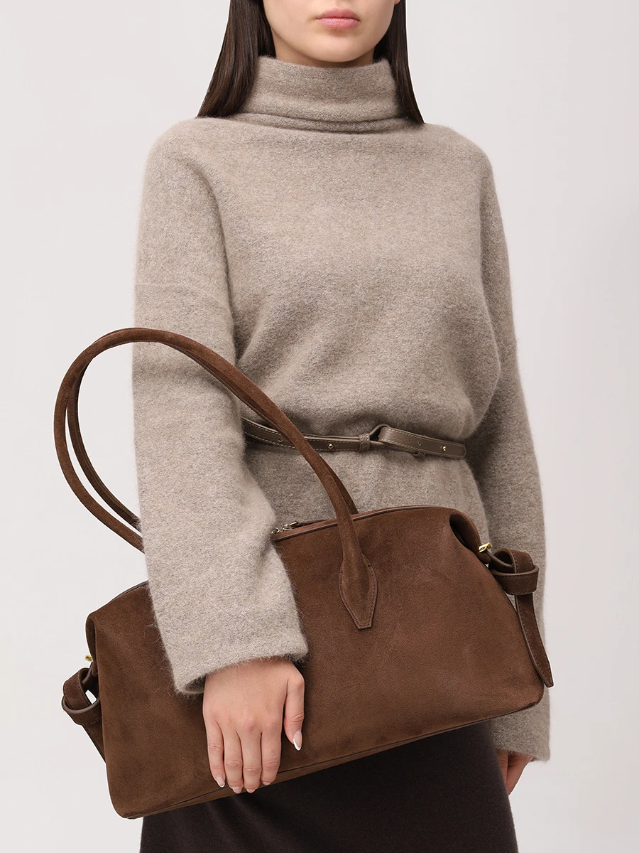 Сумка замшевая Brioche Duffle YUZEFI YUZPF25-HB-BD-S004 Коричневый  Фото 2