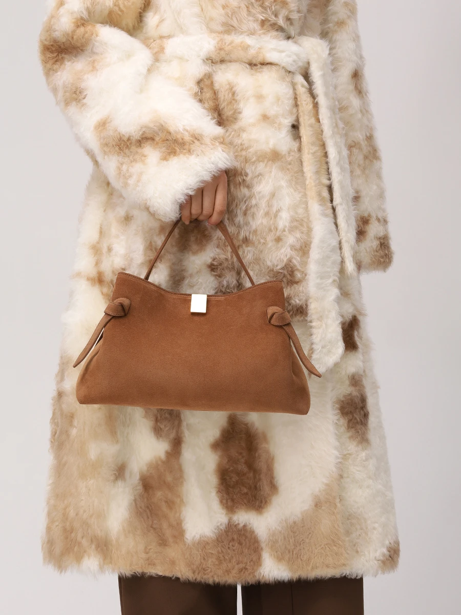 Сумка замшевая Gyoza YUZEFI YUZSS25-HB-GZ-S015 Коричневый  Фото 2