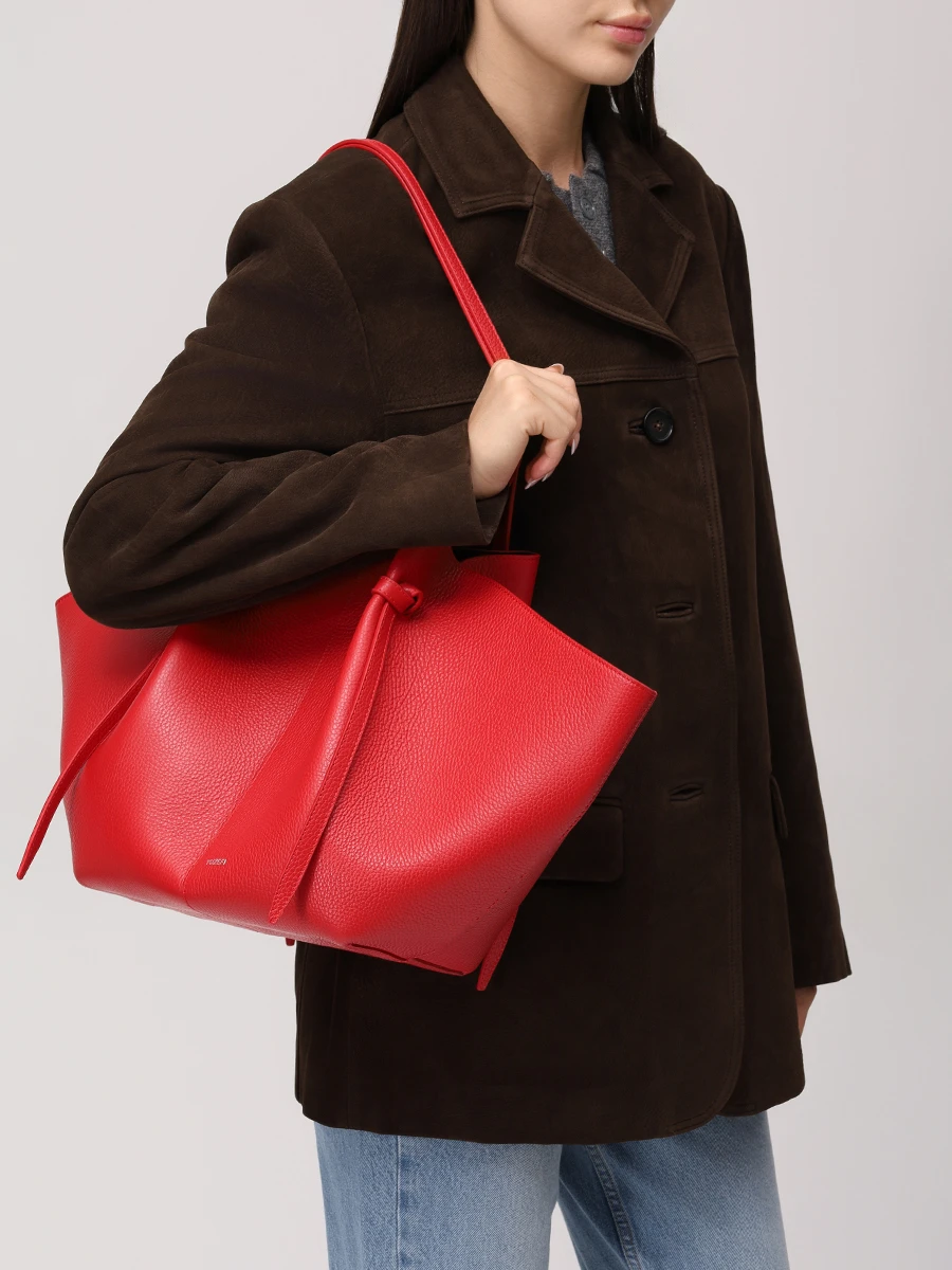 Сумка кожаная Large Mochi YUZEFI YUZPF25-HB-LM-L060 Красный  Фото 2