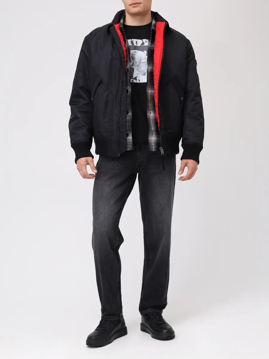 Куртка однотонная HUGO 50541604/001 Черный  Фото 2