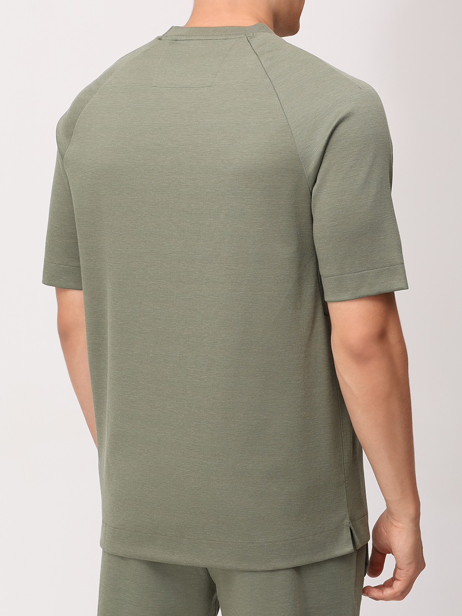 Футболка однотонная BOSS 50544008/314 Зеленый  Фото 3