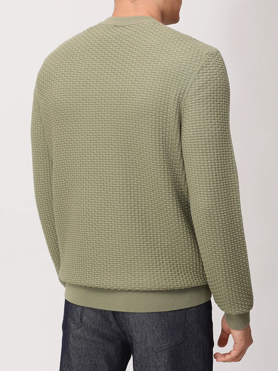 Джемпер хлопковый BOSS 50545283/314 Зеленый  Фото 3