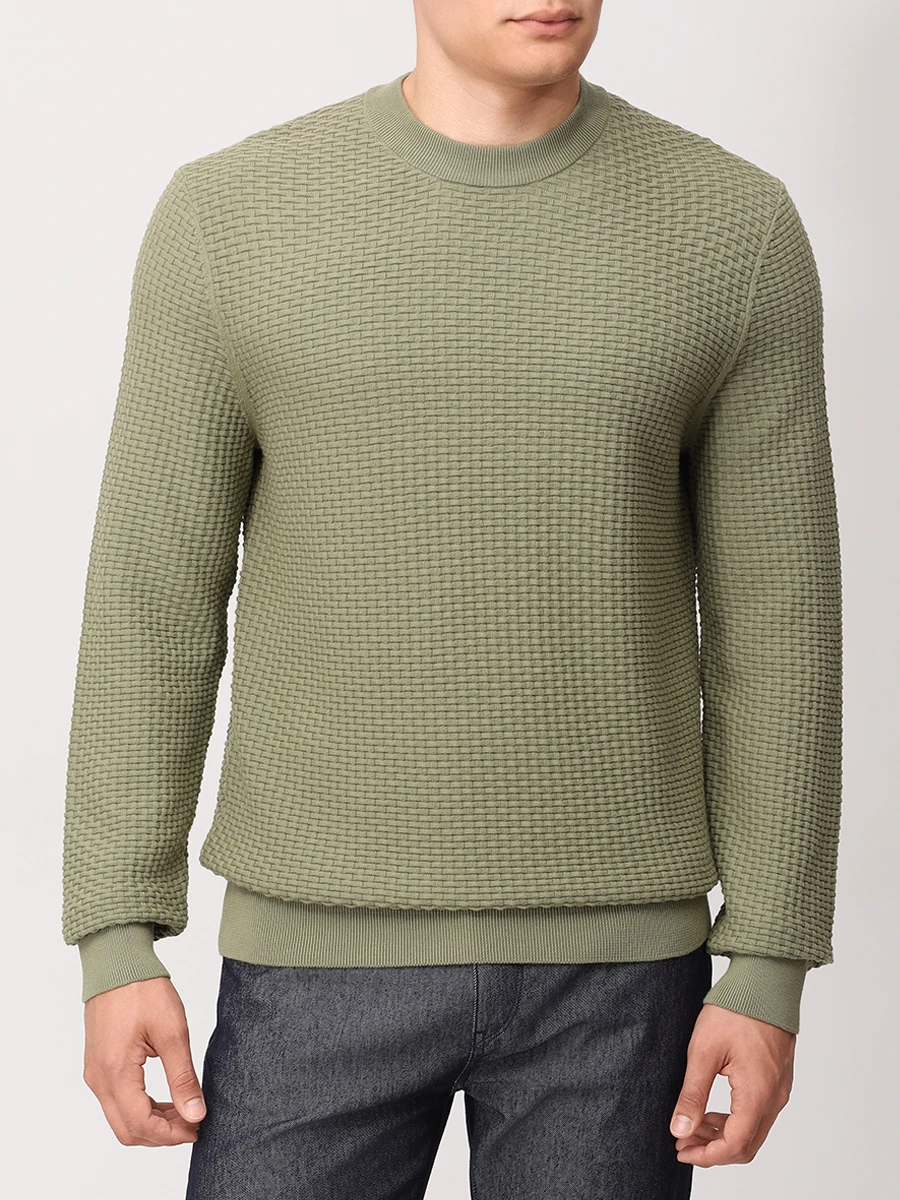 Джемпер хлопковый BOSS 50545283/314 Зеленый  Фото 4