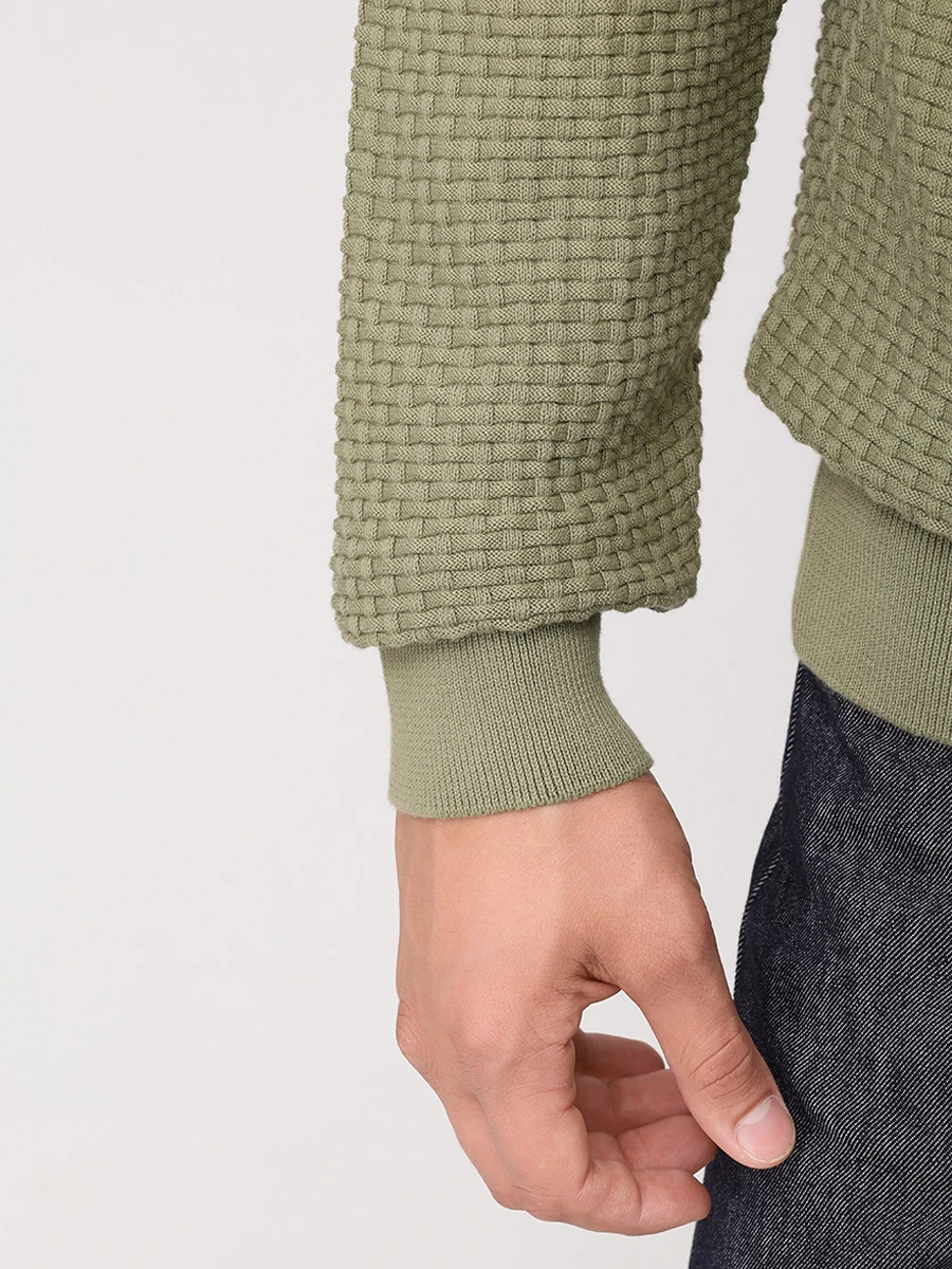 Джемпер хлопковый BOSS 50545283/314 Зеленый  Фото 5