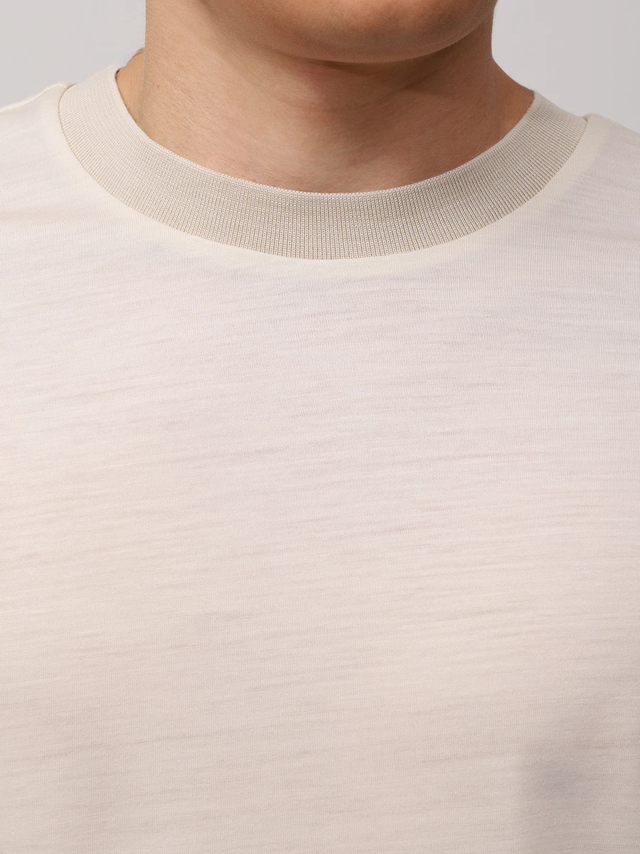 Футболка шерстяная BOSS 50549321/131 Бежевый  Фото 5