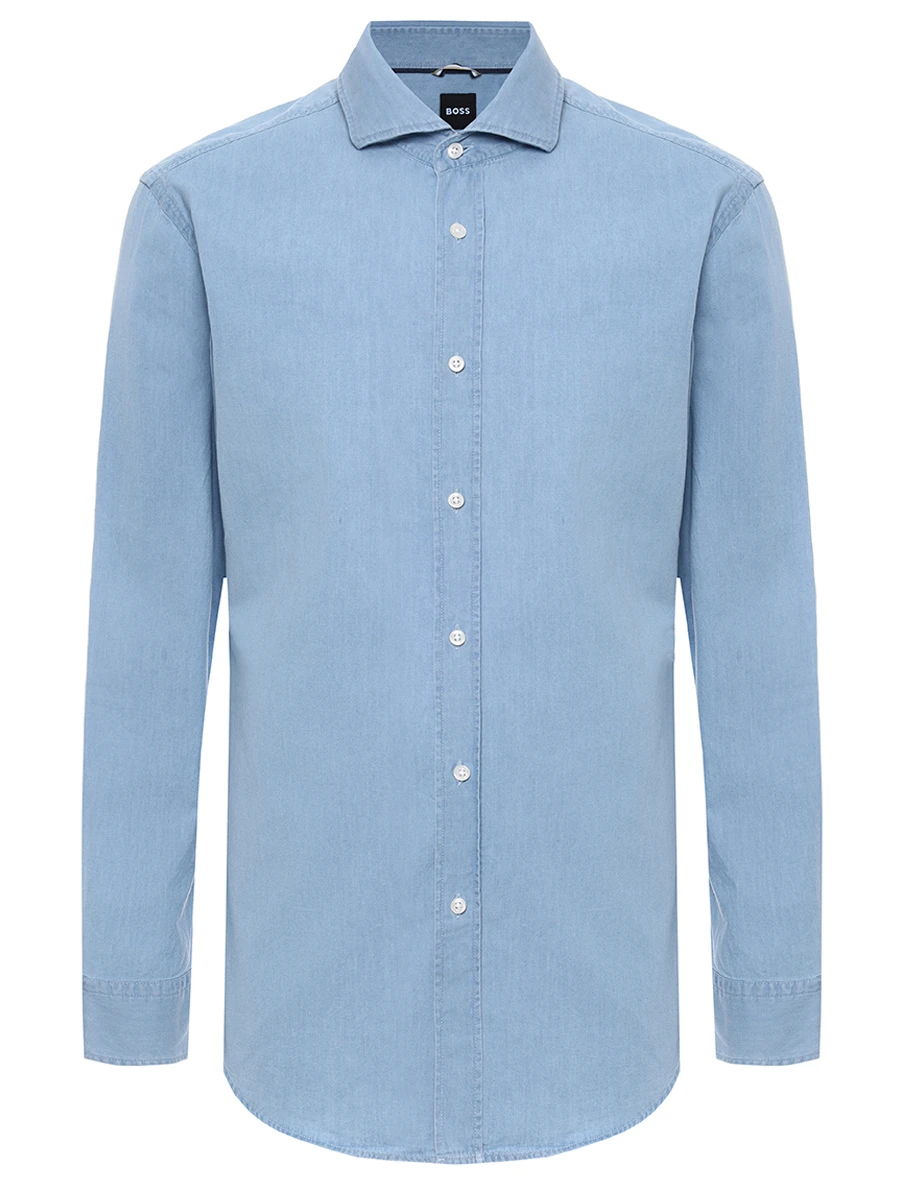 Рубашка Slim Fit хлопковая BOSS 50545203/450 Голубой 