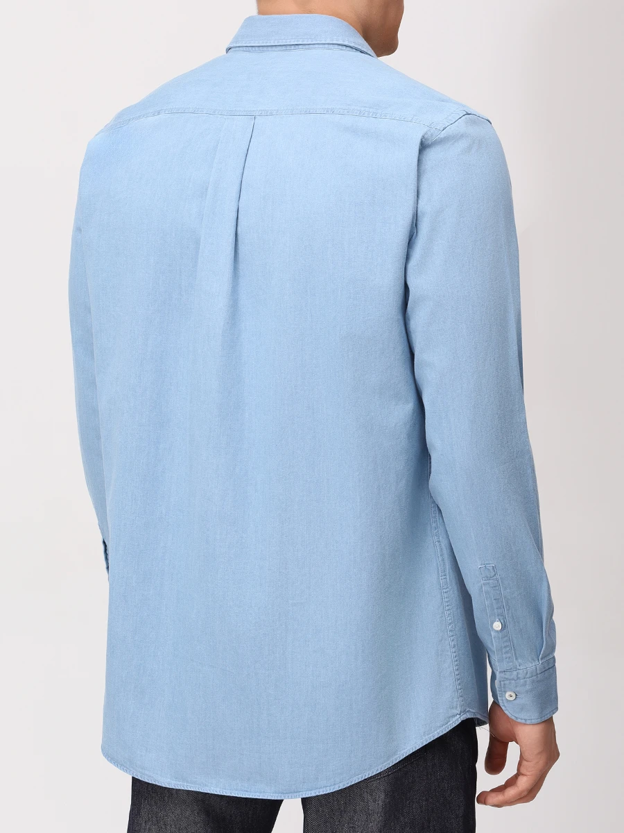 Рубашка Slim Fit хлопковая BOSS 50545203/450 Голубой  Фото 3