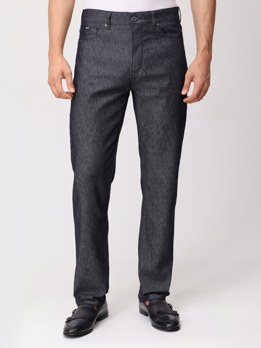 Джинсы Regular Fit хлопковые BOSS 50544937/407 Синий  Фото 4