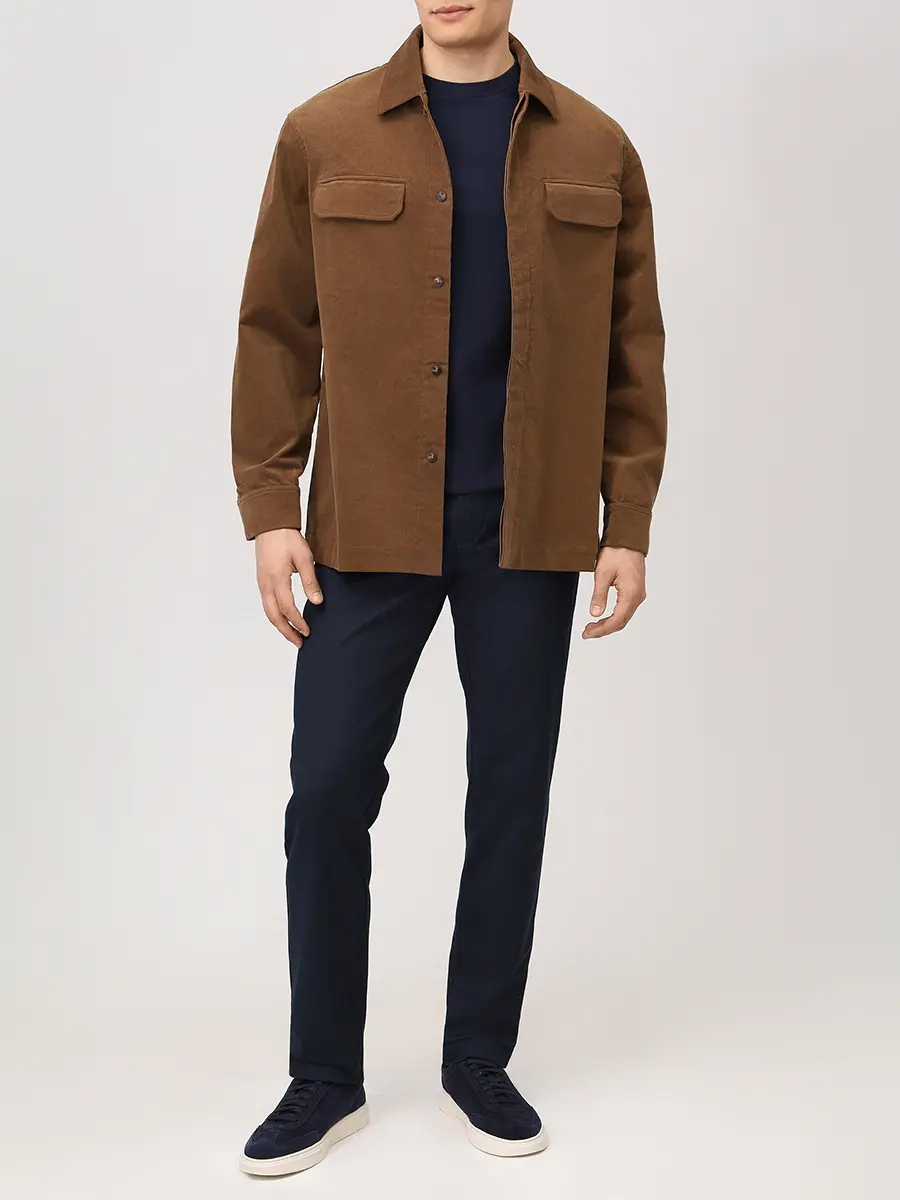 Футболка из лиоцелла и шерсти BOSS 50544008/404 Синий  Фото 2