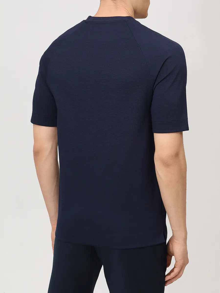 Футболка из лиоцелла и шерсти BOSS 50544008/404 Синий  Фото 3