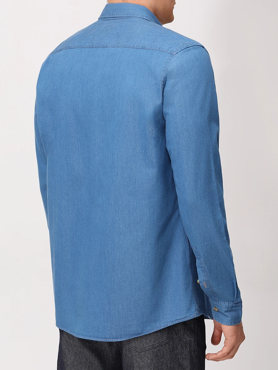 Рубашка Slim Fit хлопковая BOSS 50545232/460 Голубой  Фото 3