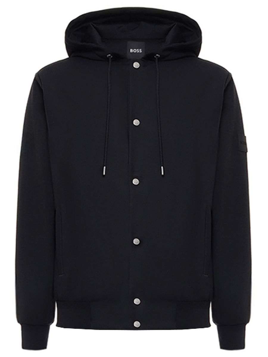 Куртка из лиоцелла и шерсти BOSS 50543385/001 Черный 