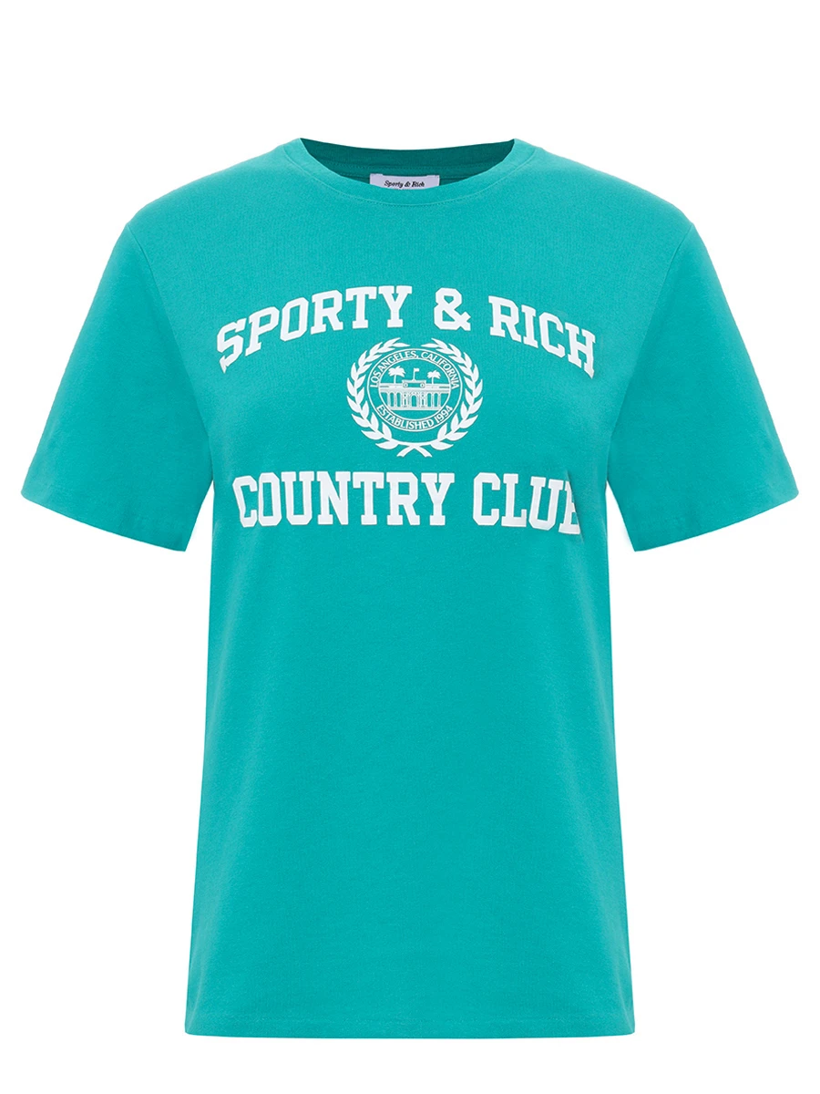Футболка хлопковая SPORTY & RICH TO089625218GR37/3763 Зеленый 