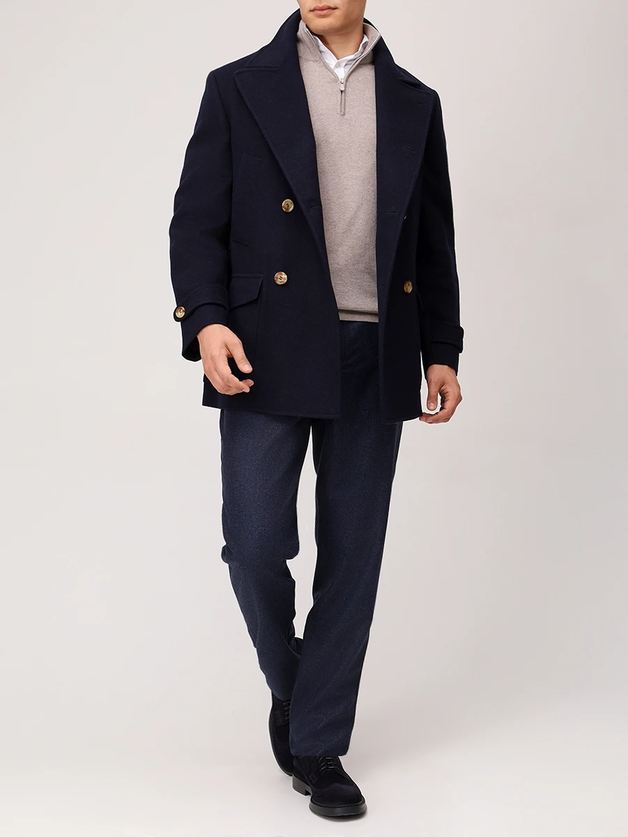 Полупальто шерстяное BRUNELLO CUCINELLI MY4967029 CX200 Темно- Синий  Фото 2