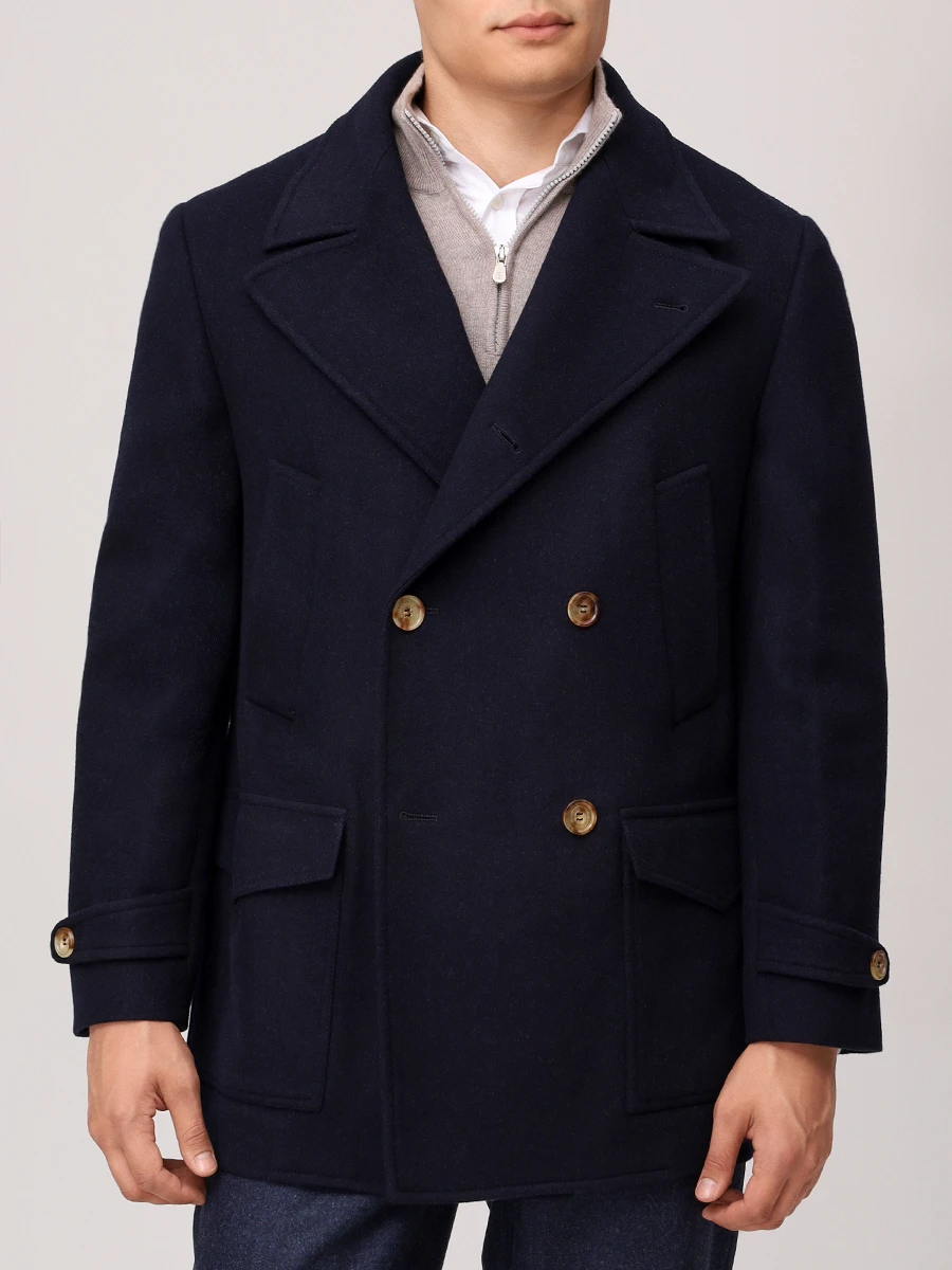 Полупальто шерстяное BRUNELLO CUCINELLI MY4967029 CX200 Темно- Синий  Фото 4