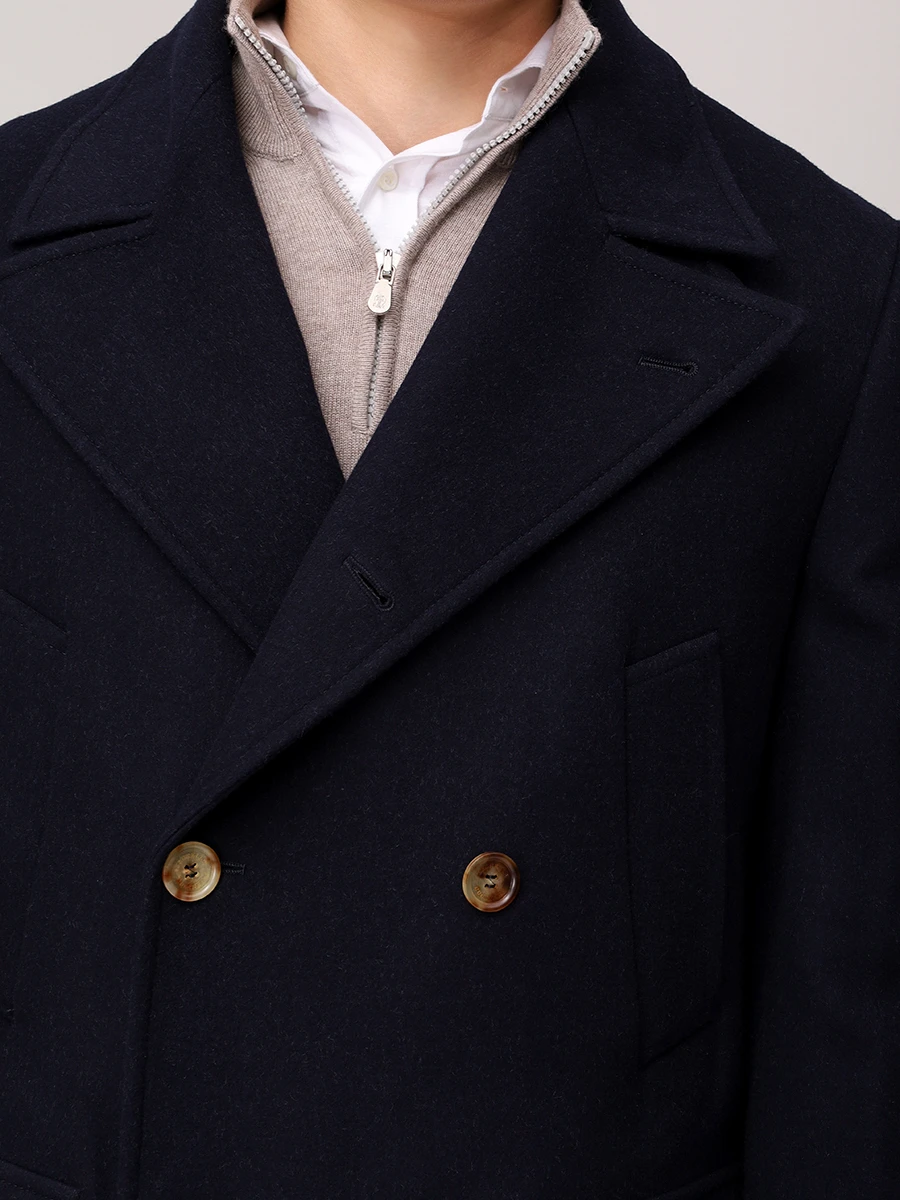 Полупальто шерстяное BRUNELLO CUCINELLI MY4967029 CX200 Темно- Синий  Фото 5