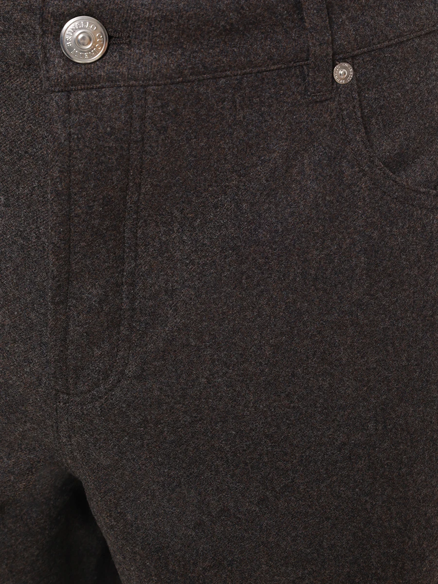 Брюки шерстяные BRUNELLO CUCINELLI M038PF1010 C338 Коричневый  Фото 3