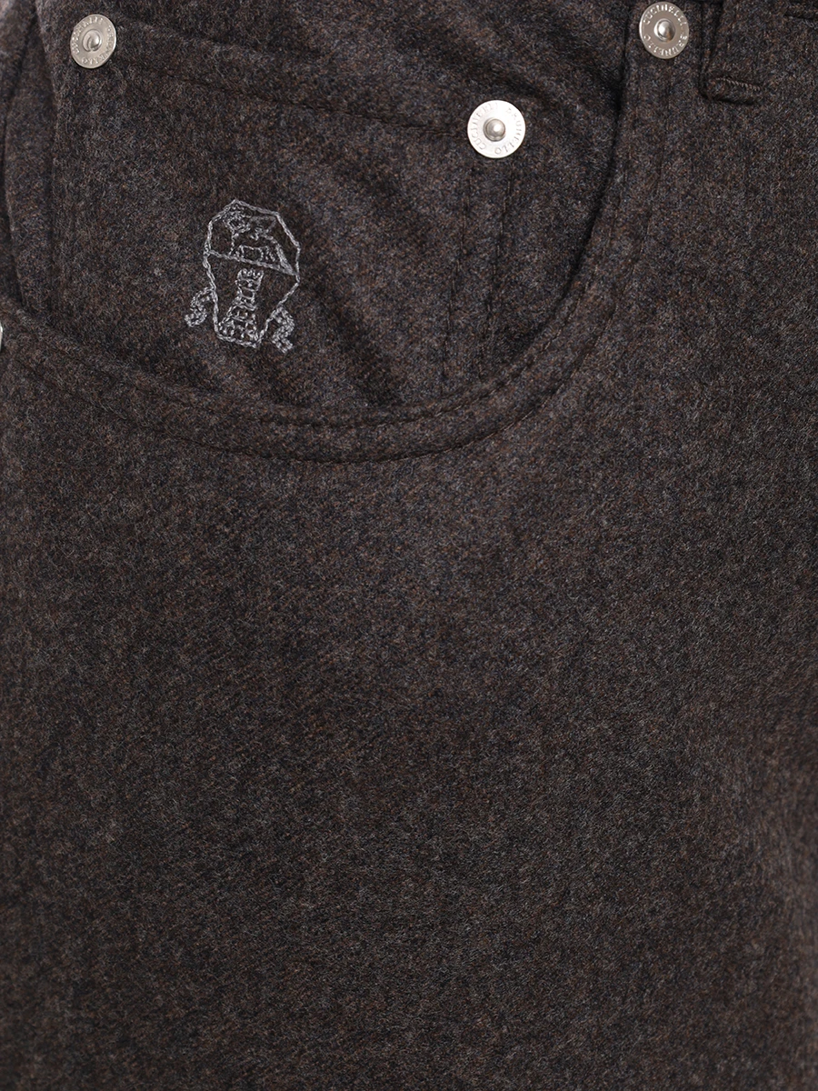 Брюки шерстяные BRUNELLO CUCINELLI M038PF1010 C338 Коричневый  Фото 4