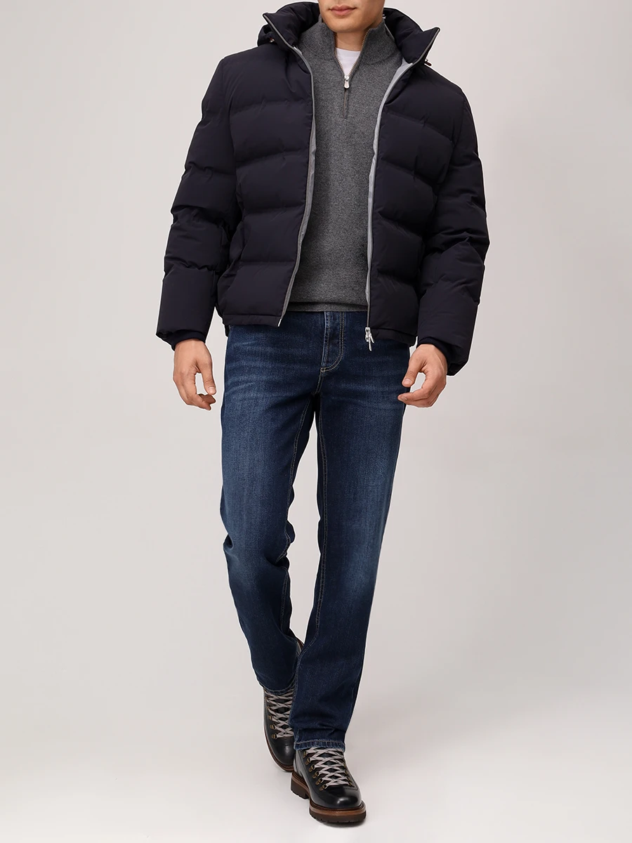 Пуховик стеганый BRUNELLO CUCINELLI MM4911836 CRI58 Темно- Синий  Фото 2