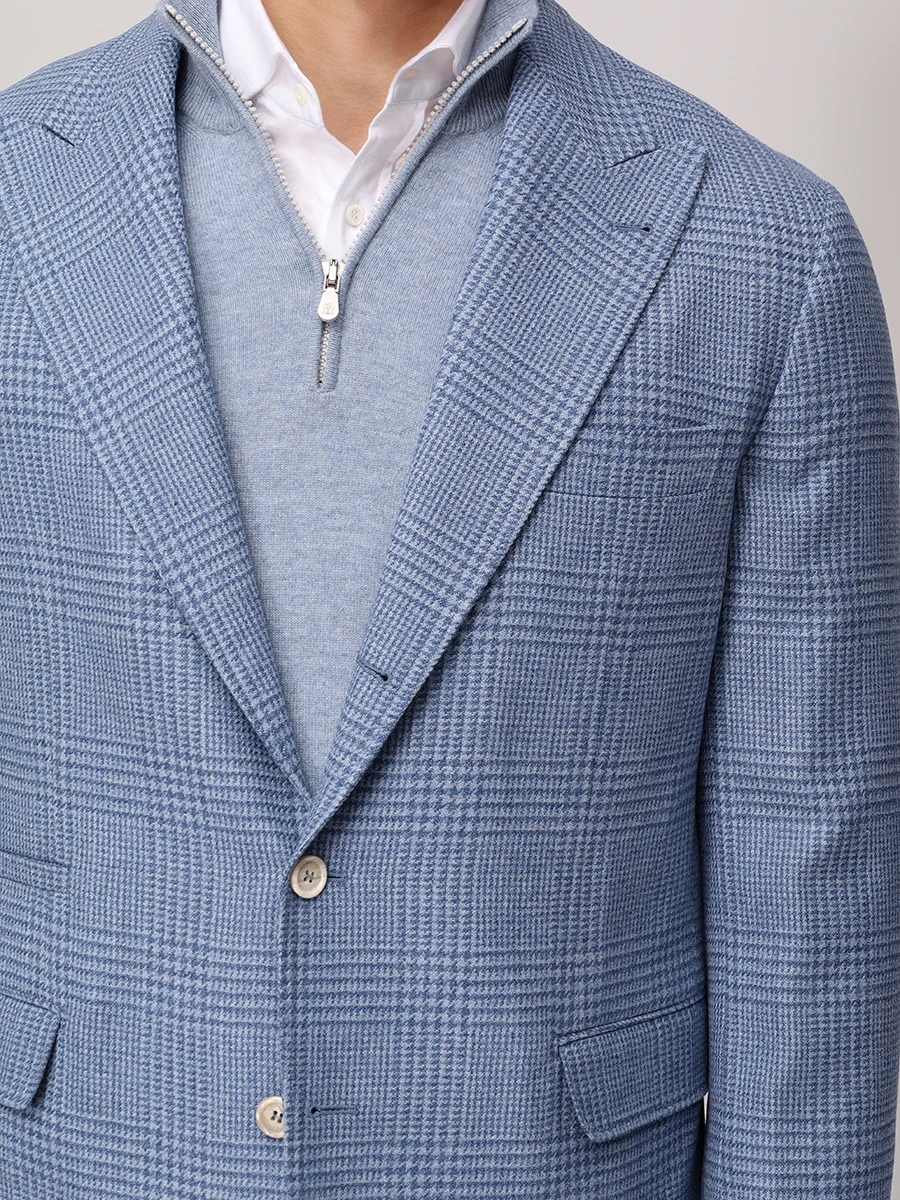 Пиджак шерстяной BRUNELLO CUCINELLI MV4127BFD C023 Голубой  Фото 5
