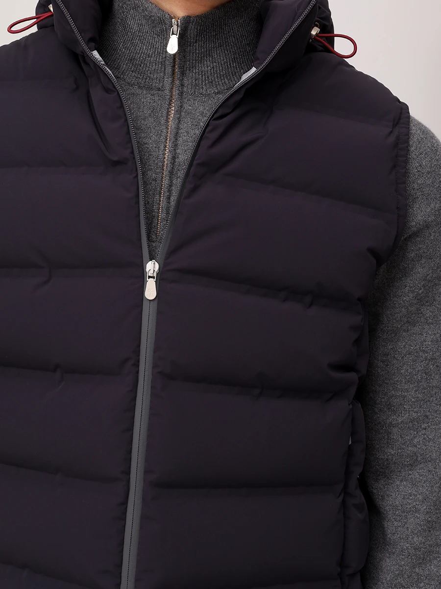 Жилет стеганый BRUNELLO CUCINELLI MM4911995 CRI58 Темно- Синий  Фото 5