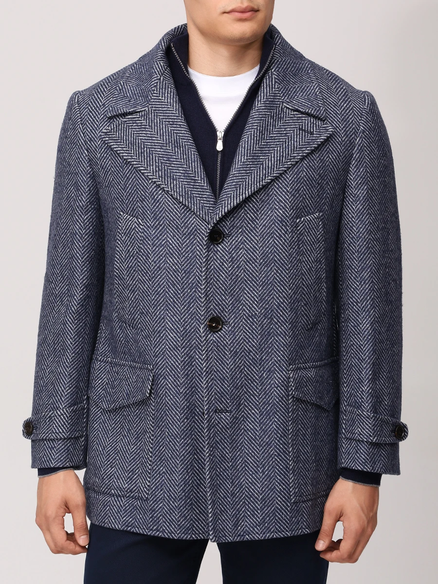 Пальто из кашемира и шелка BRUNELLO CUCINELLI MV4057043 C096 Синий  Фото 4