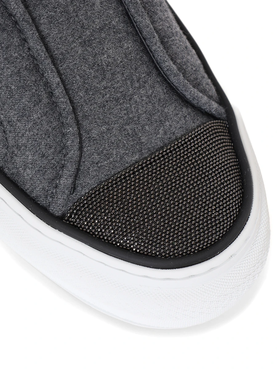 Слипоны текстильные BRUNELLO CUCINELLI MZ26G3026P C003 Серый  Фото 5