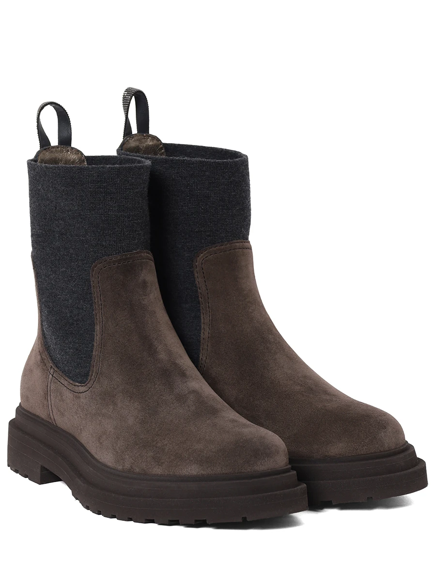 Ботинки замшевые BRUNELLO CUCINELLI MZSFG3034P C7284 Серый  Фото 2