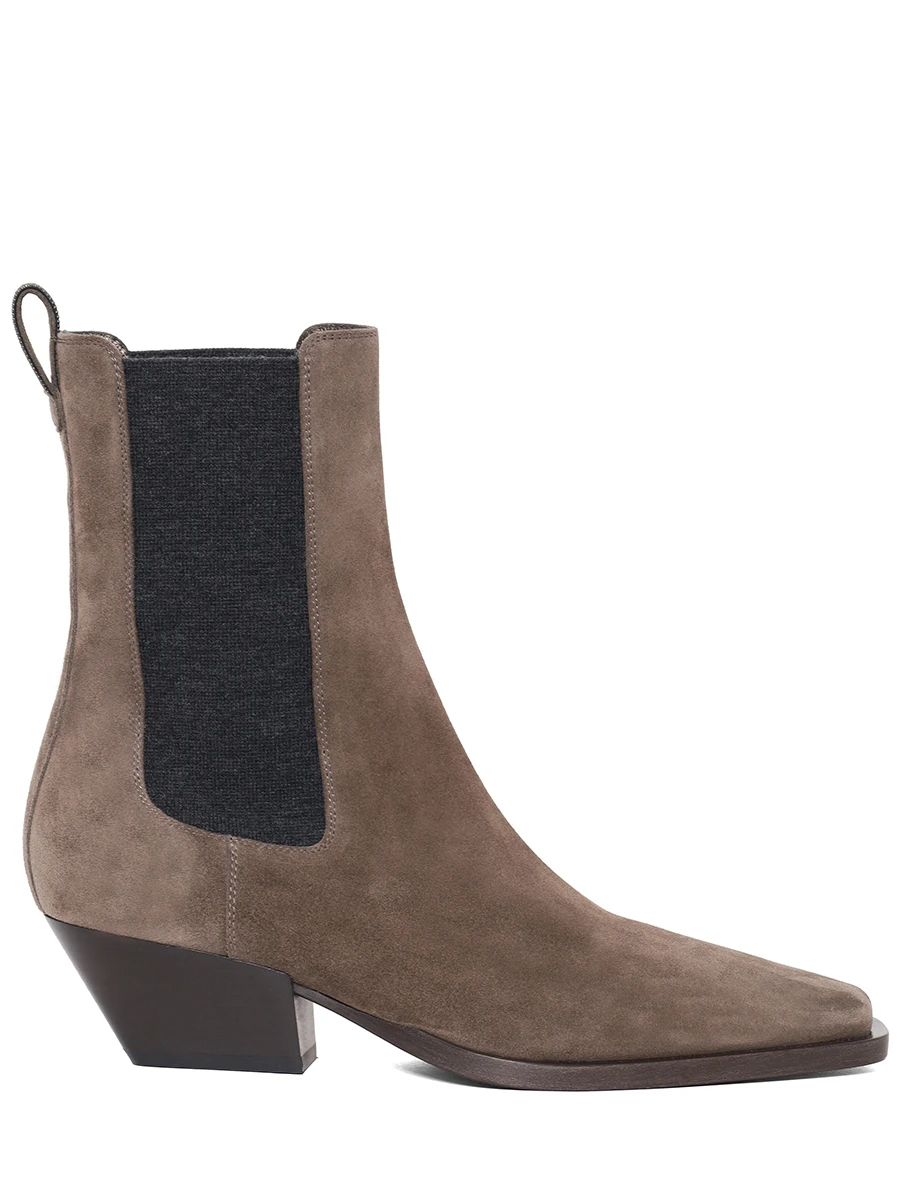 Ботильоны замшевые BRUNELLO CUCINELLI MZSFC3080P C8769 Коричневый 