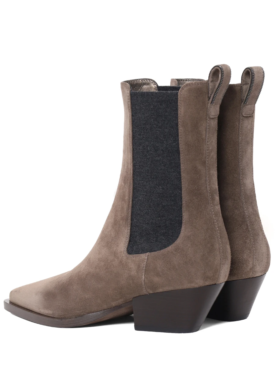 Ботильоны замшевые BRUNELLO CUCINELLI MZSFC3080P C8769 Коричневый  Фото 4