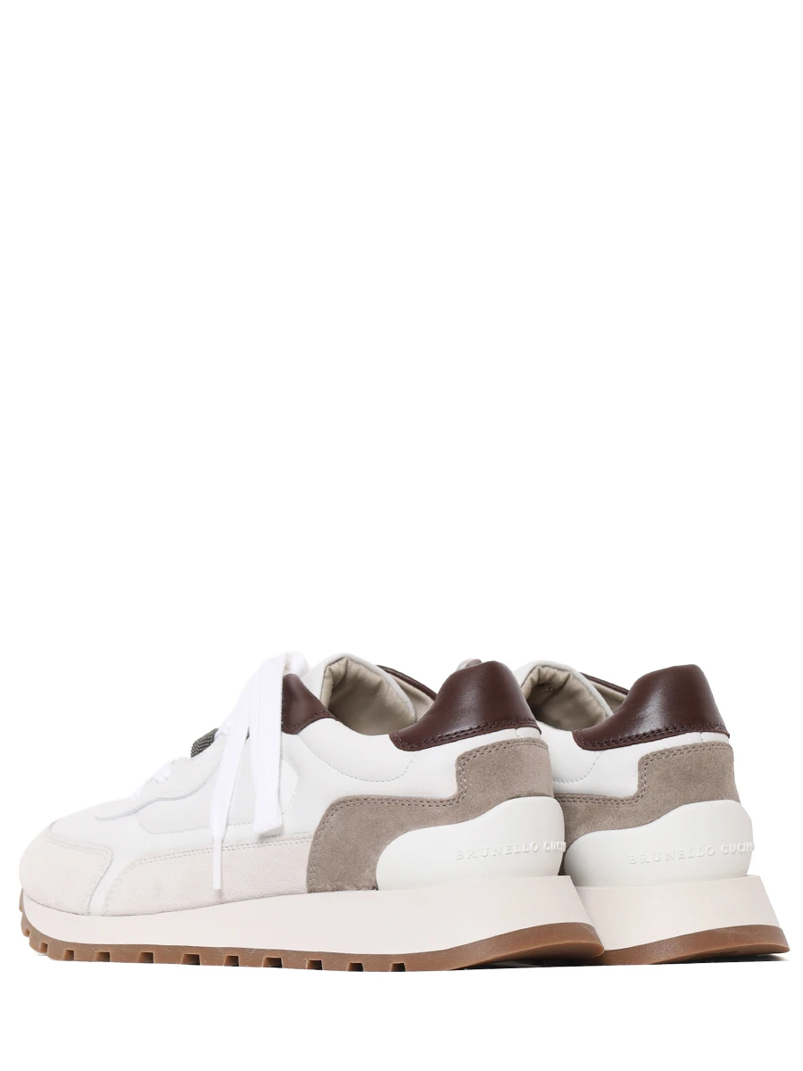 Кроссовки комбинированные BRUNELLO CUCINELLI MZGSG3028P C7592 Белый  Фото 4