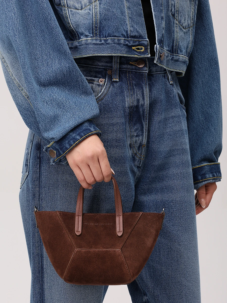 Сумка замшевая BRUNELLO CUCINELLI MBDLD2675P C4181 Бордовый  Фото 2