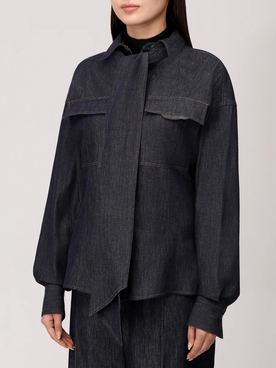 Рубашка джинсовая BRUNELLO CUCINELLI MP792MY506 C001 Деним  Фото 4