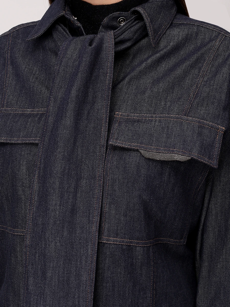 Рубашка джинсовая BRUNELLO CUCINELLI MP792MY506 C001 Деним  Фото 5