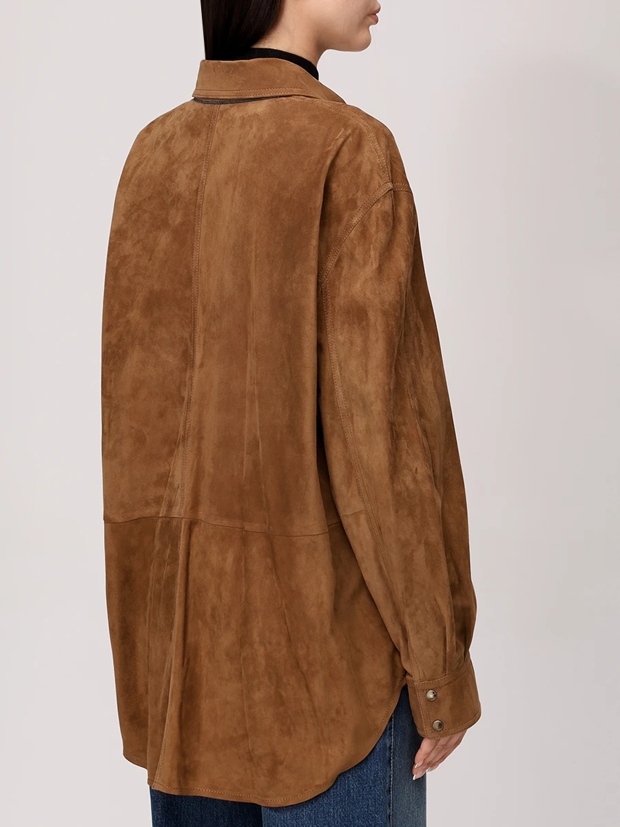 Рубашка замшевая BRUNELLO CUCINELLI MPCLF7435P C7495 Рыжий  Фото 3