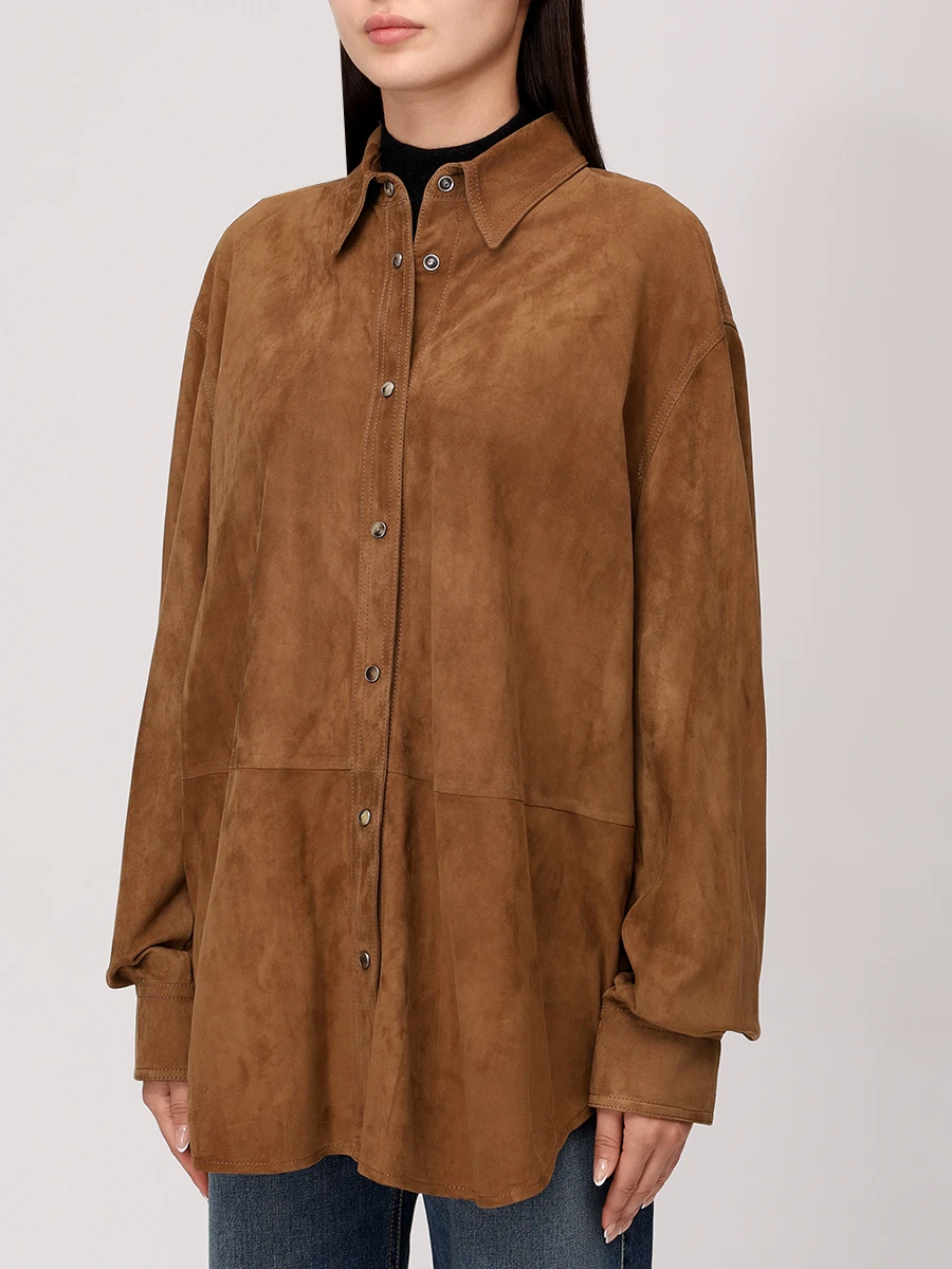 Рубашка замшевая BRUNELLO CUCINELLI MPCLF7435P C7495 Рыжий  Фото 4