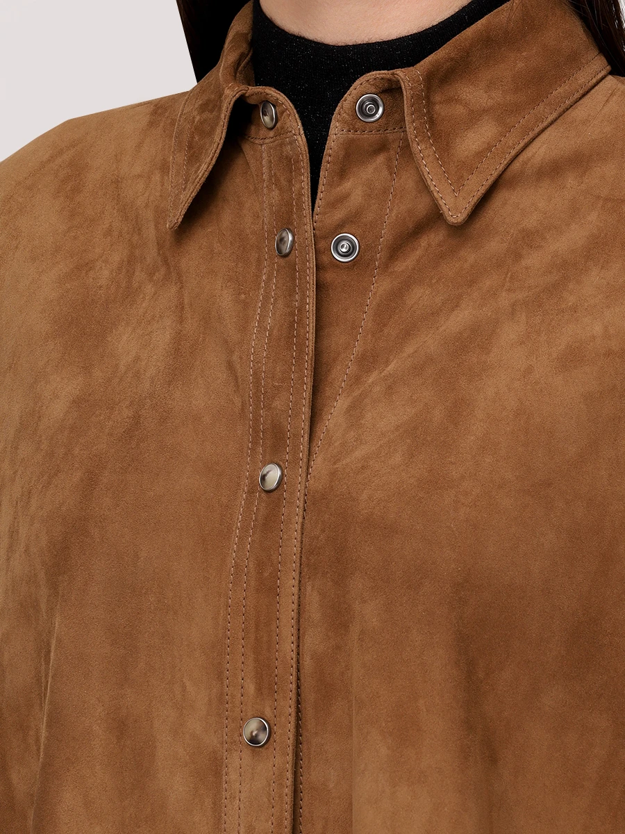 Рубашка замшевая BRUNELLO CUCINELLI MPCLF7435P C7495 Рыжий  Фото 5