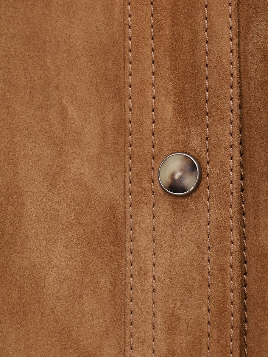 Рубашка замшевая BRUNELLO CUCINELLI MPCLF7435P C7495 Рыжий  Фото 6