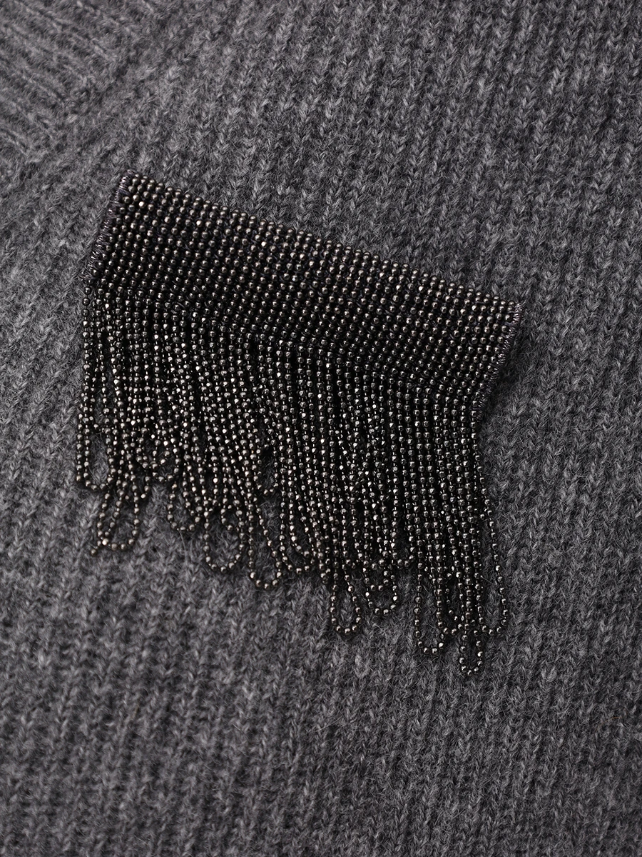 Пуловер кашемировый BRUNELLO CUCINELLI M12216302P C079 Серый  Фото 6