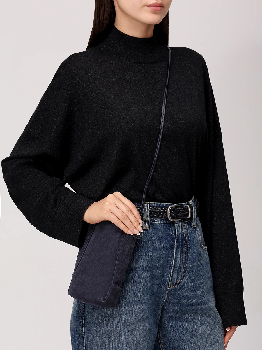 Сумка замшевая BRUNELLO CUCINELLI MWDLD2739P C8901 Синий  Фото 2