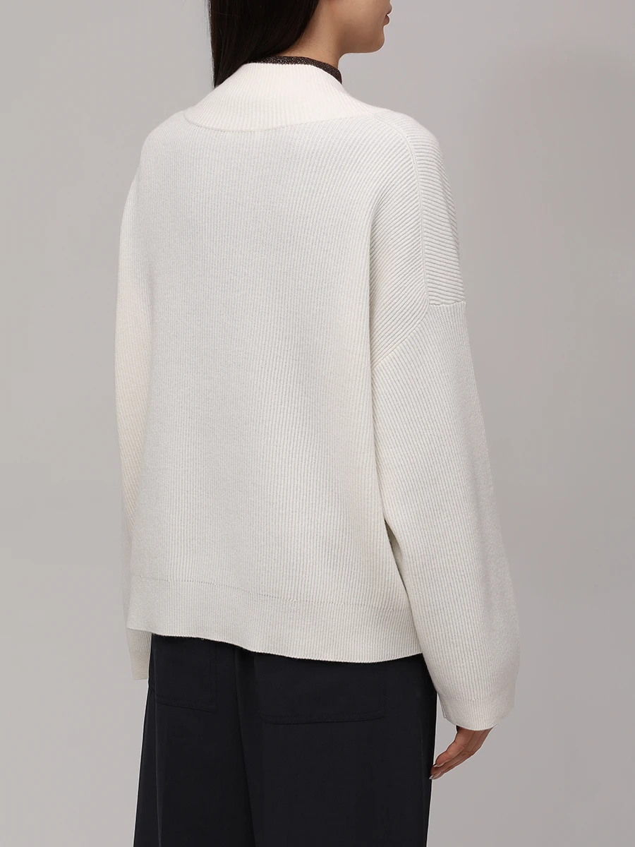 Пуловер кашемировый BRUNELLO CUCINELLI M12216302P C2723 Белый  Фото 3