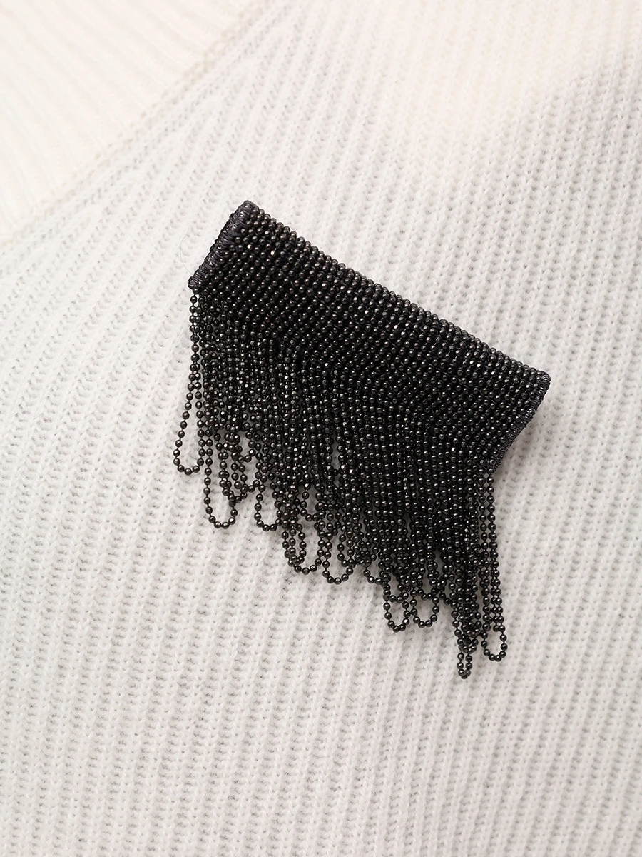 Пуловер кашемировый BRUNELLO CUCINELLI M12216302P C2723 Белый  Фото 6