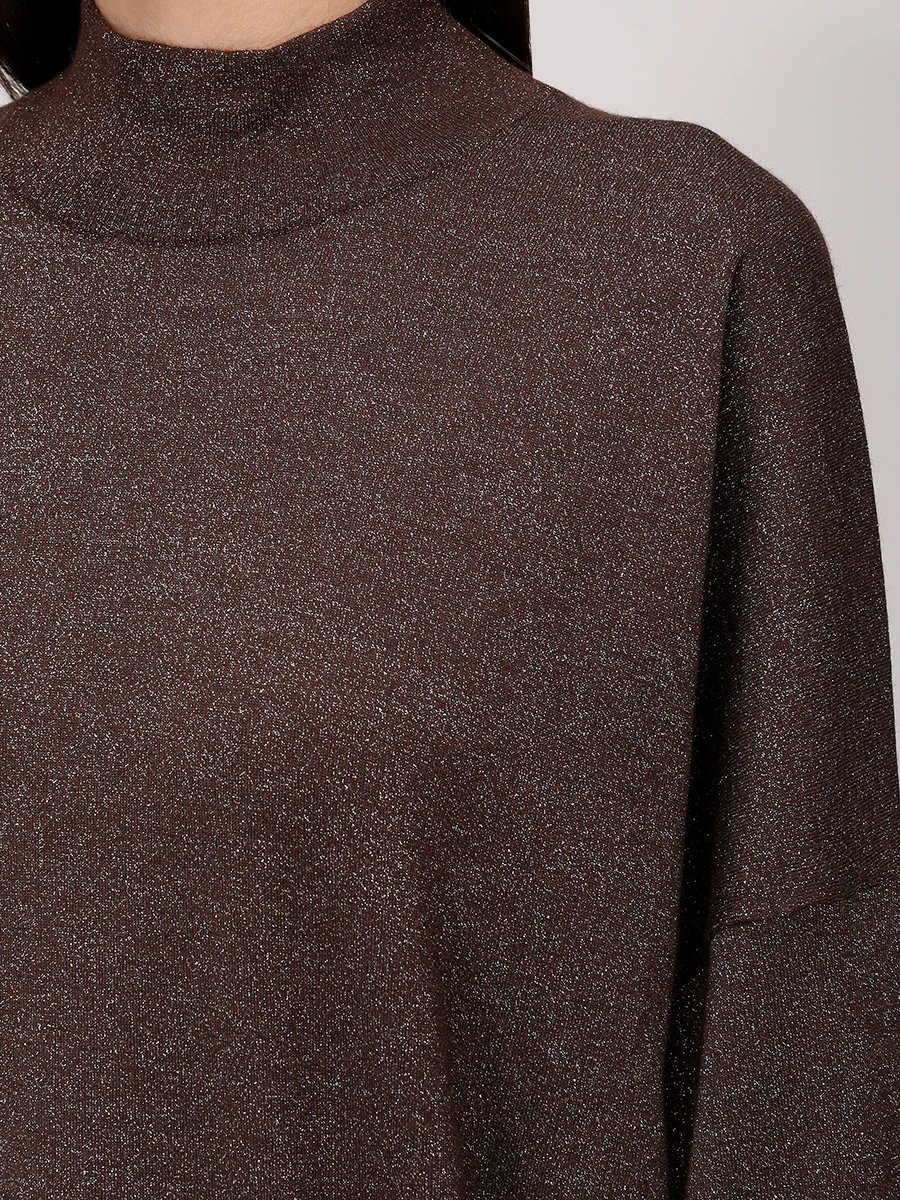 Водолазка из кашемира и шелка BRUNELLO CUCINELLI M41848604P C4211 Коричневый  Фото 5