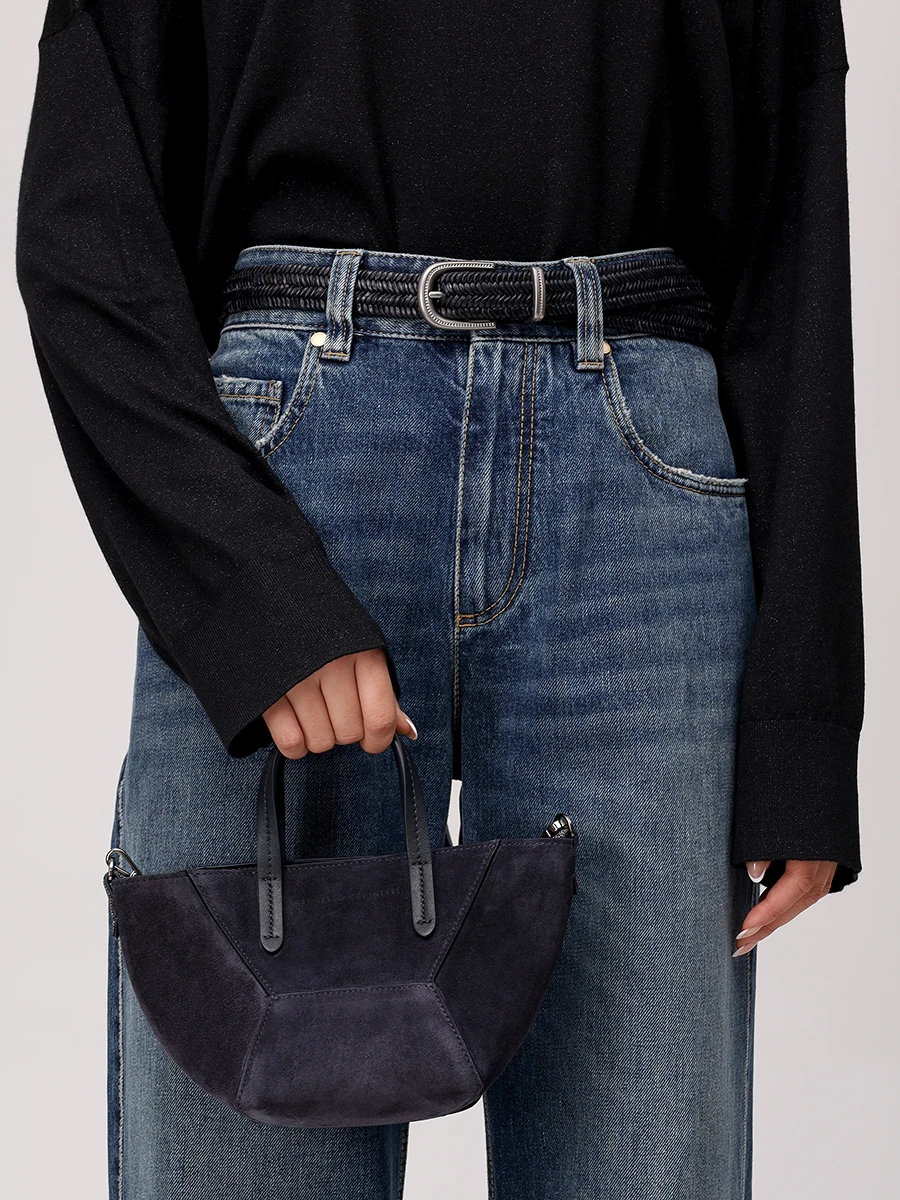 Сумка замшевая BRUNELLO CUCINELLI MBDLD2675P C8901 Синий  Фото 2