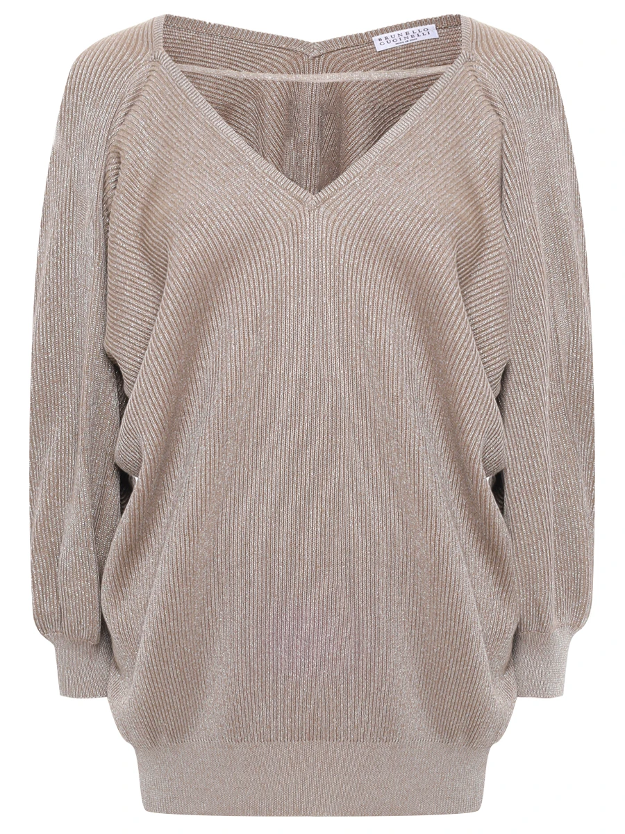 Пуловер из хлопка и вискозы BRUNELLO CUCINELLI MAZ260202P CXB87 Бежевый 