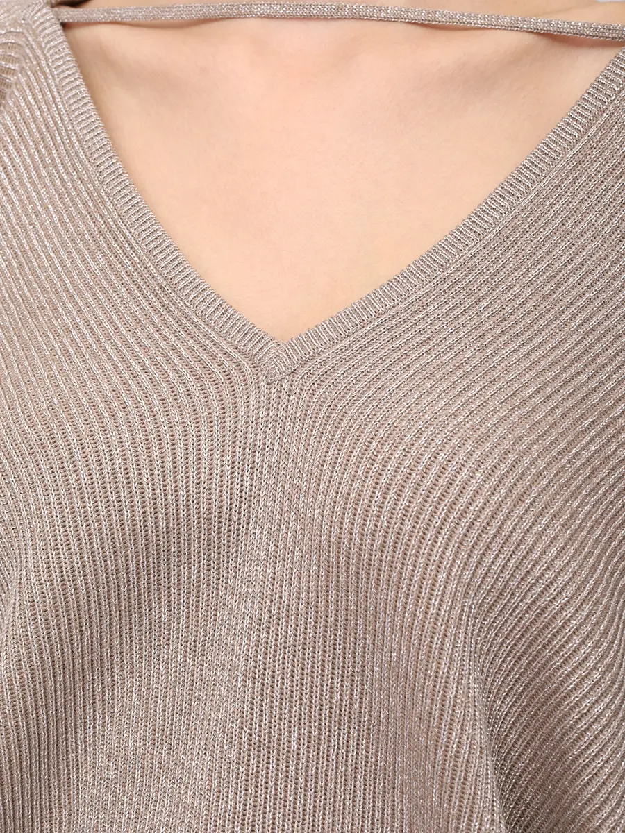 Пуловер из хлопка и вискозы BRUNELLO CUCINELLI MAZ260202P CXB87 Бежевый  Фото 5