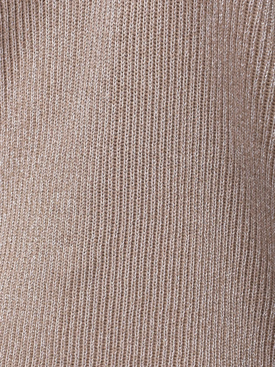 Пуловер из хлопка и вискозы BRUNELLO CUCINELLI MAZ260202P CXB87 Бежевый  Фото 6