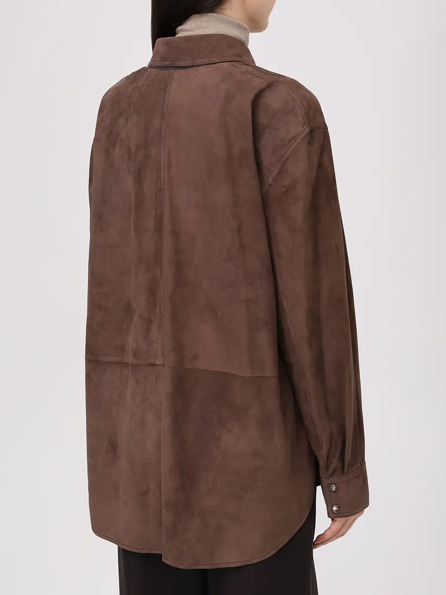 Куртка замшевая BRUNELLO CUCINELLI MPCLF7435P C1129 Коричневый  Фото 3